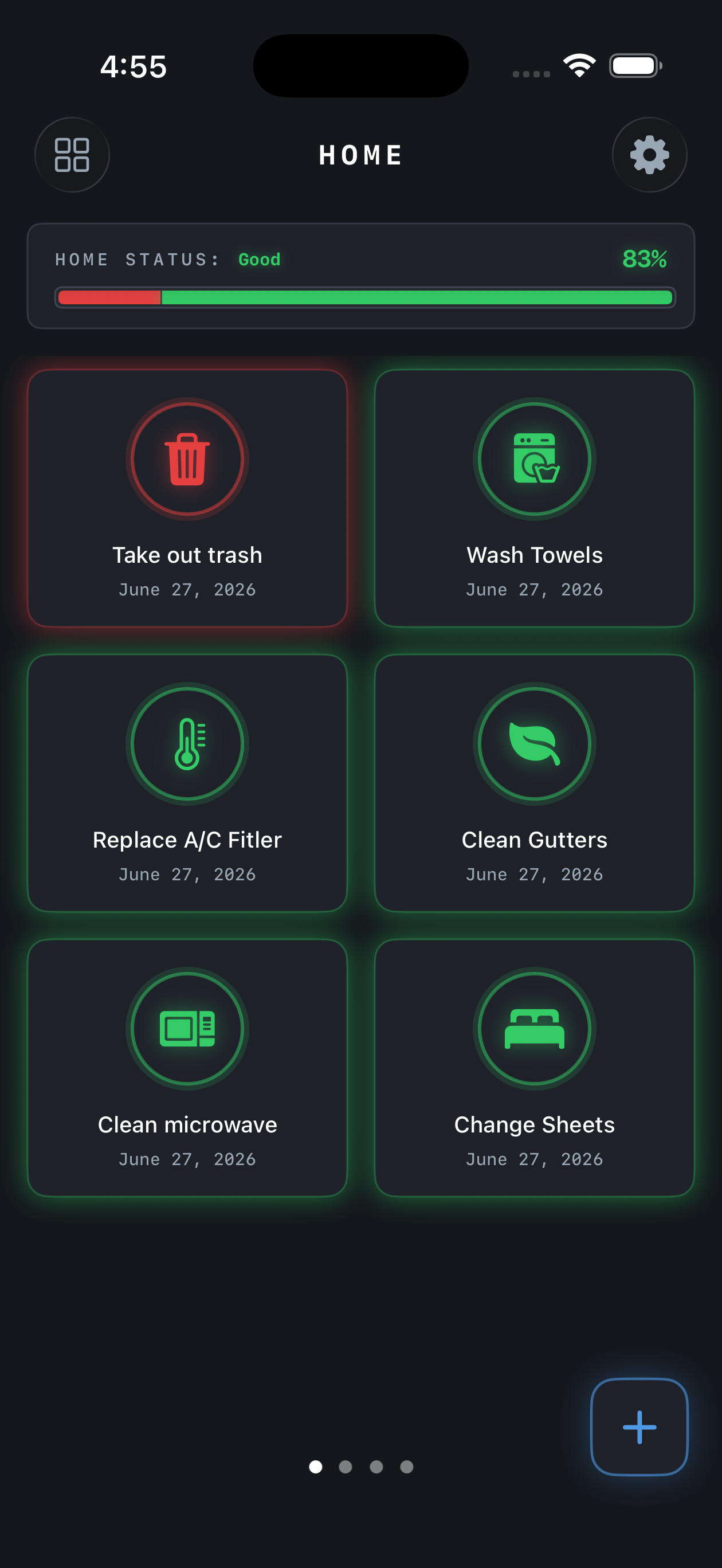 Home dashboard example